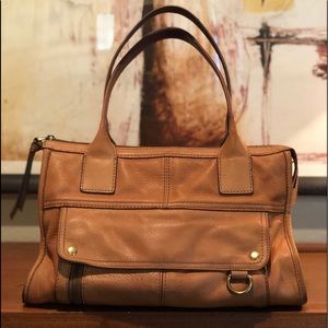Tan Fossil Morgan Leather Satchel/handbag/purse